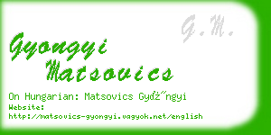 gyongyi matsovics business card